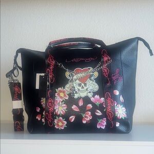 Ed Hardy Black Weekender Tote